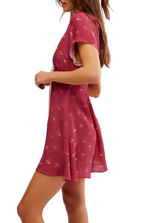Free People Everyone's Favorite Minidress In Earth Red Combo