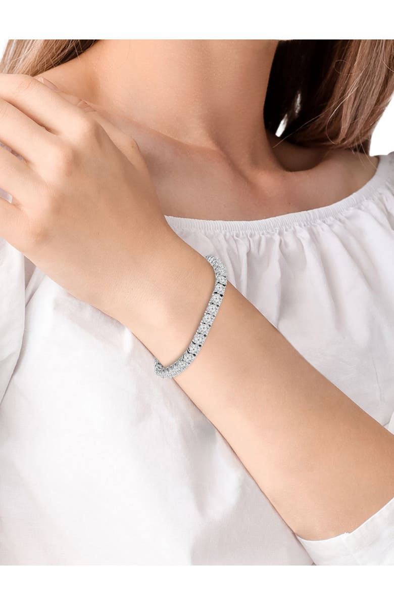 Bliss Diamond 9 ct Round Lab Grown Diamond Tennis Bracelet 14K Gold 7", Alternate, color, 14K White Gold