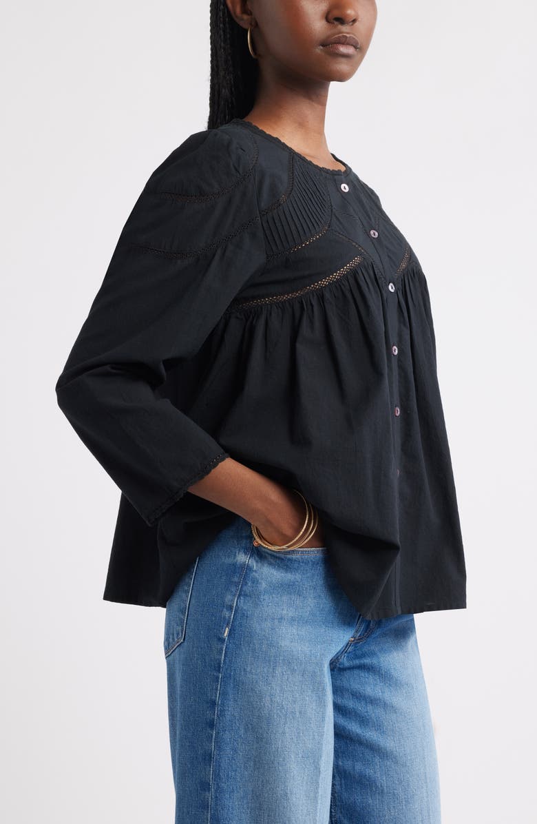 Treasure & Bond Lace Pintuck Cotton Top, Alternate, color,