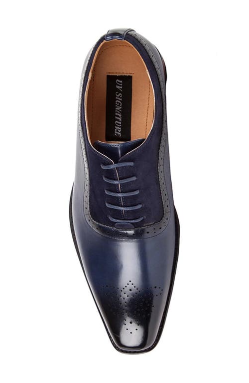 Gino Vitale Wingtip Oxford In Blue