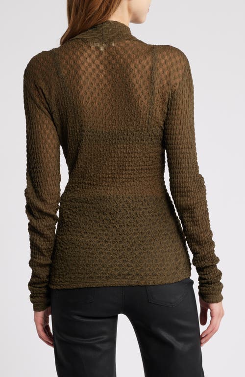 Shop Frame Mesh Turtleneck In Rich Military