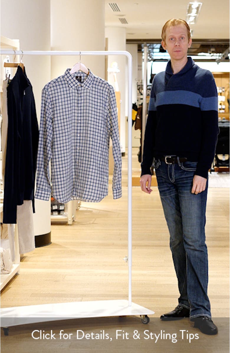 Tad Plaid Linen Blend Button-Up Shirt, sales video thumbnail