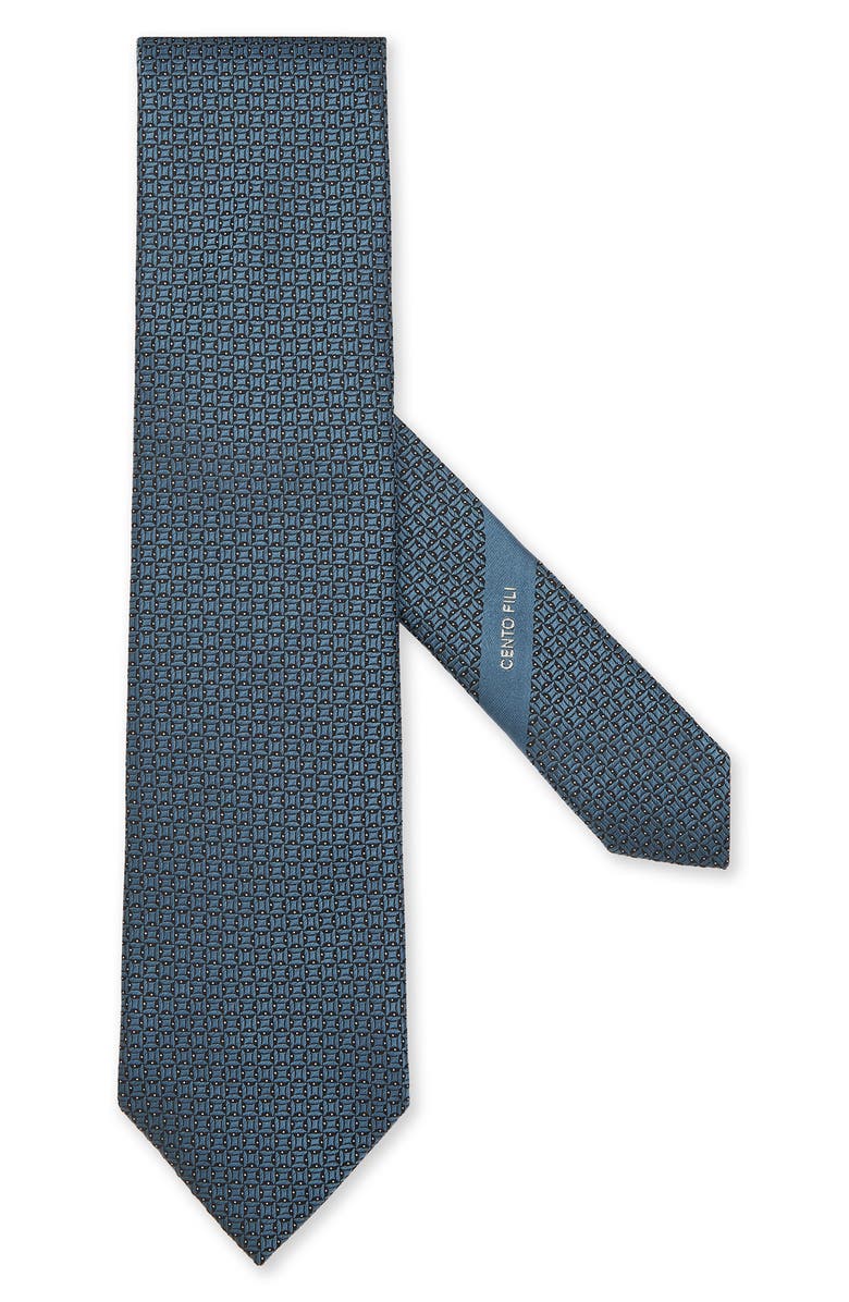 ZEGNA TIES Cento Fili Geometric Silk Tie, Main, color, 