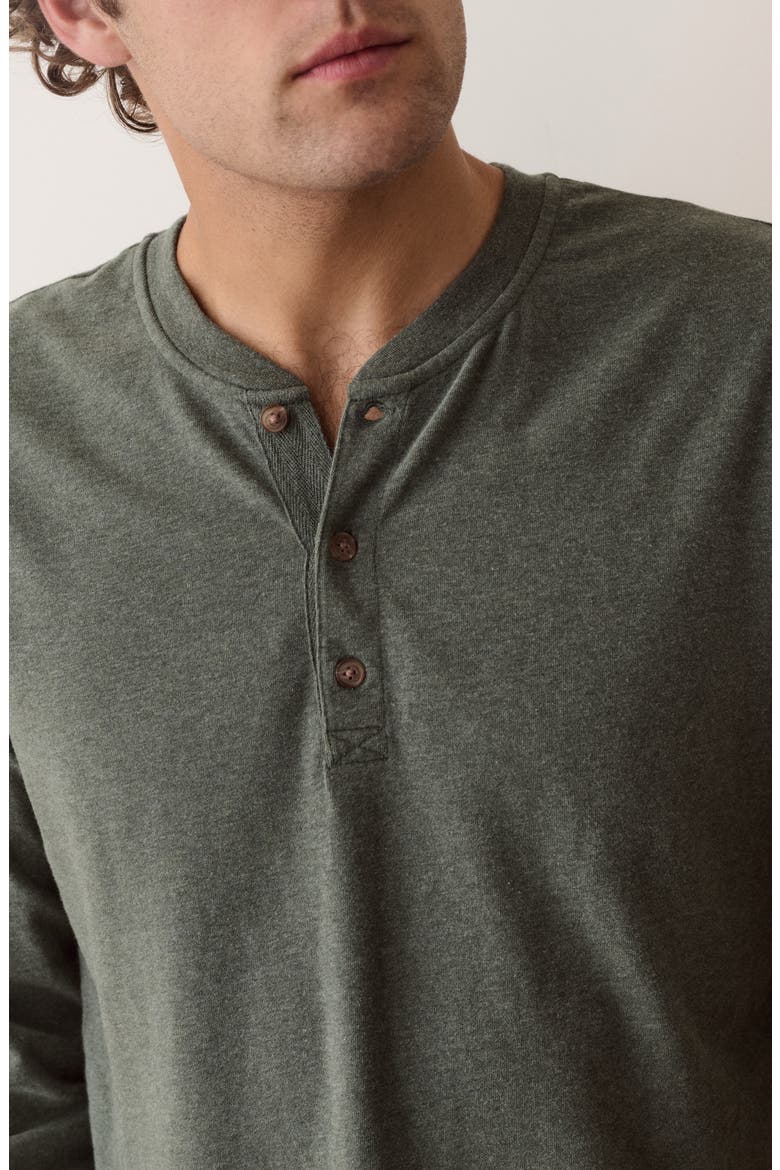 Luxe Jersey Henley, Alternate, color, BALSAM GREEN HEATHER
