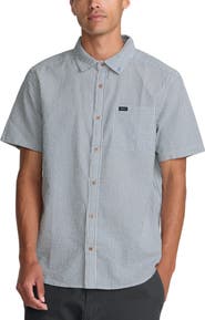 RVCA That'll Do Seersucker Short Sleeve Button-Up Shirt