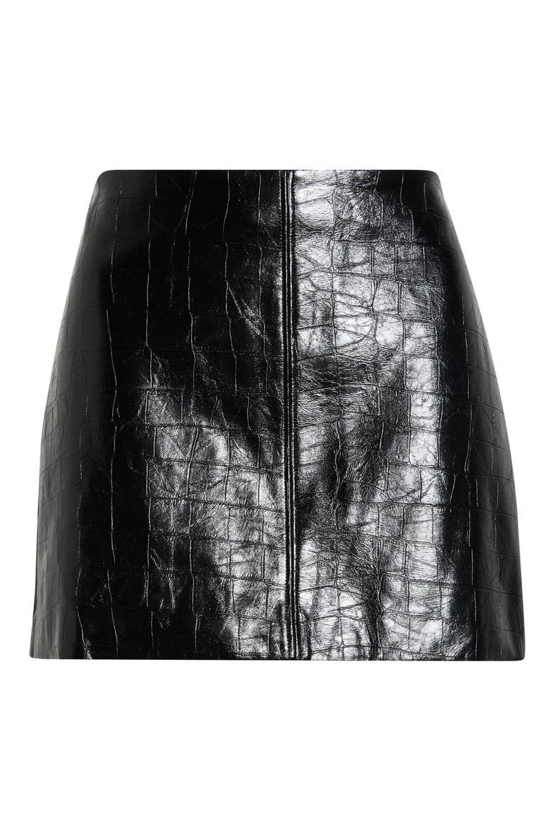 Savana Faux Leather Miniskirt, Alternate, color, BLACK