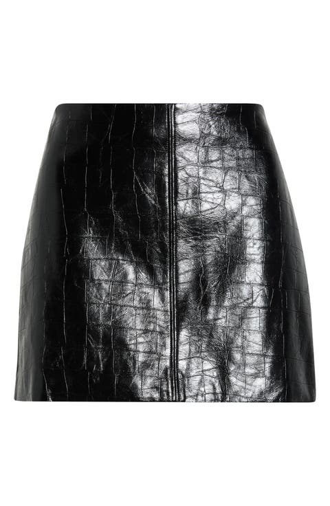 Savana Faux Leather Miniskirt