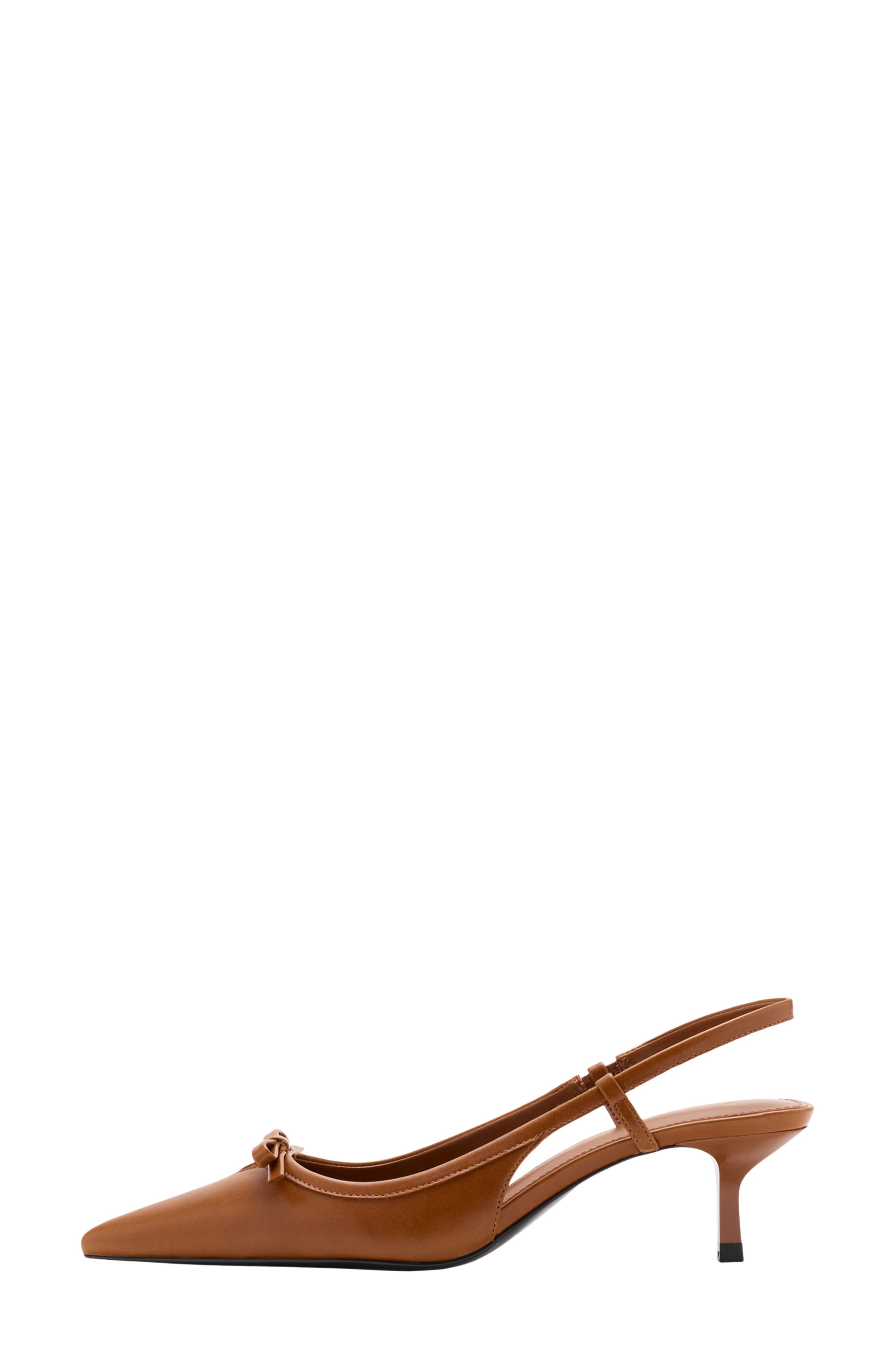MANGO Faux Leather Pointed Toe Slingback Pump (Women) | Nordstrom