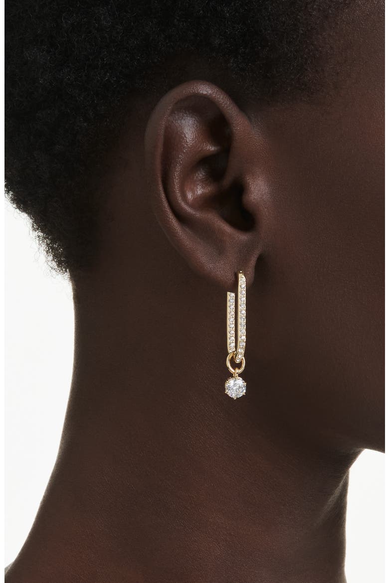 Constella Crystal Hoop Earrings, Alternate, color, GOLD/ WHITE