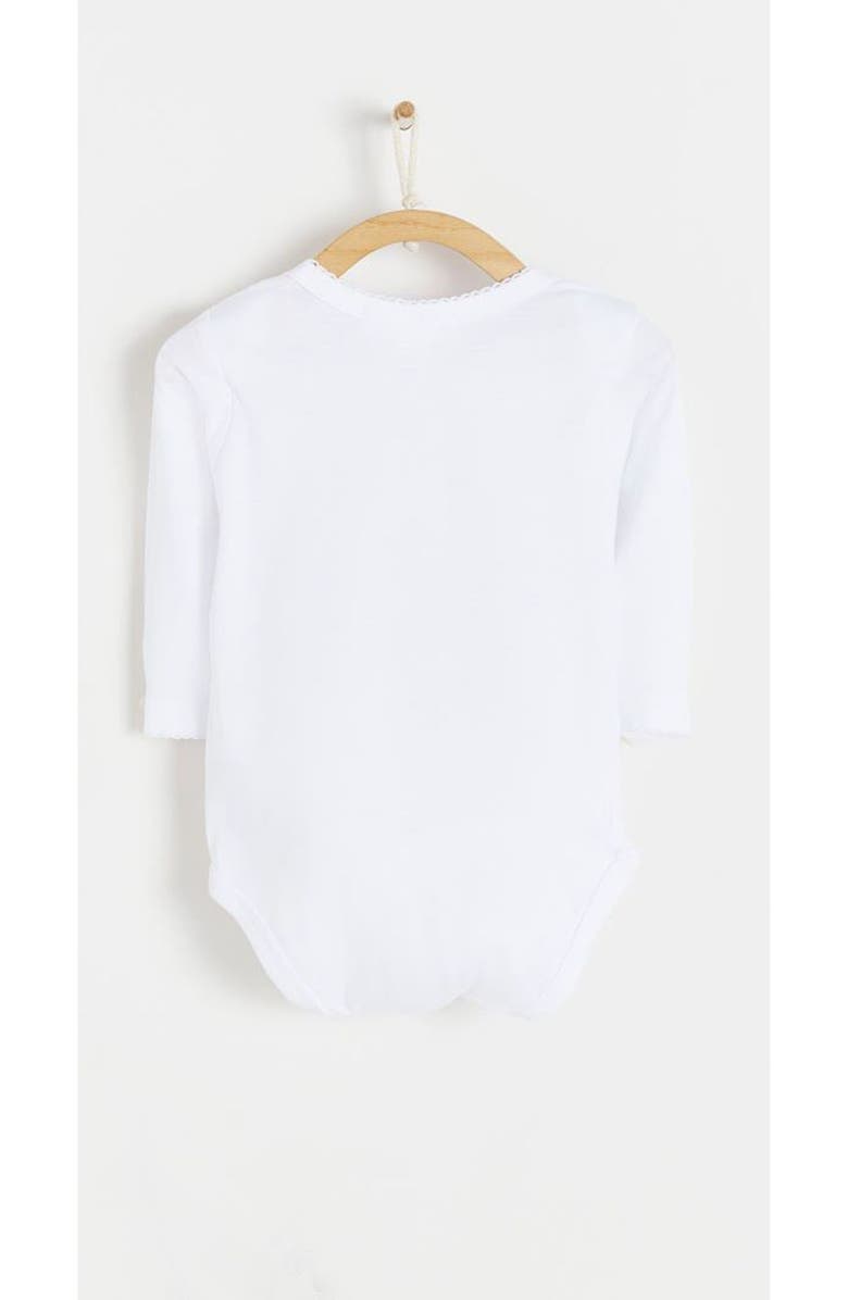 Babycottons Logo Long Sleeve Bodysuit 2-Pack for Infant, Main, color, White