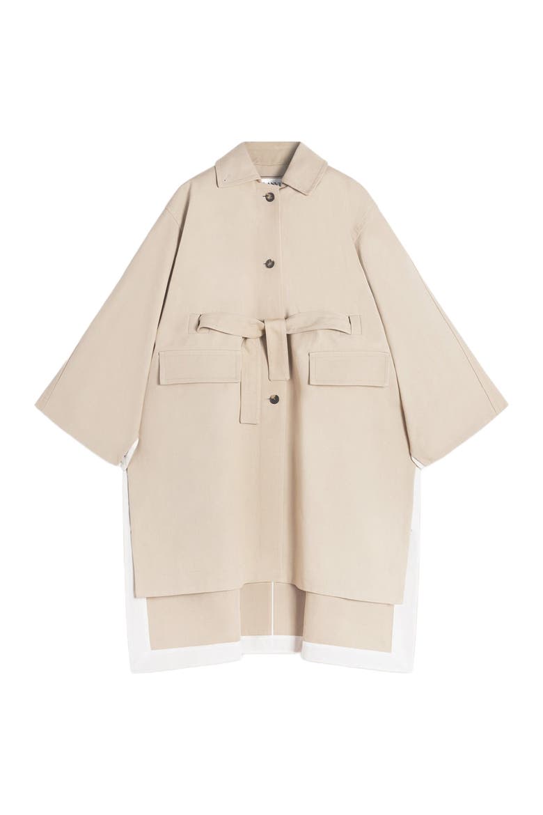 CAPE COAT WITH A COLLAR, Alternate, color, DARK BEIGE
