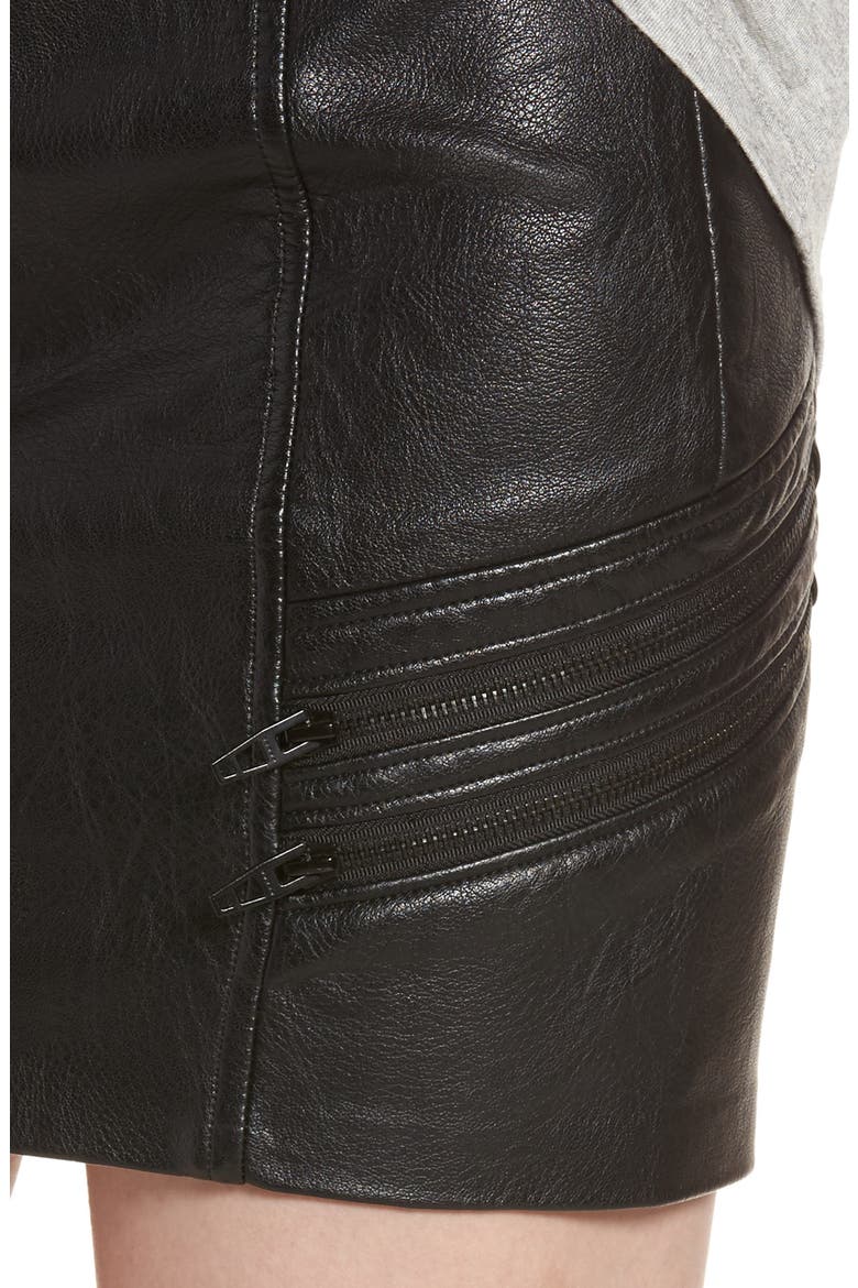 High Waist Zip Miniskirt, Alternate, color, TRUE BLACK