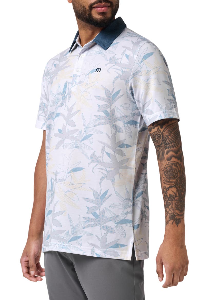 Featherweight Drift Floral Polo, Alternate, color, WHITE
