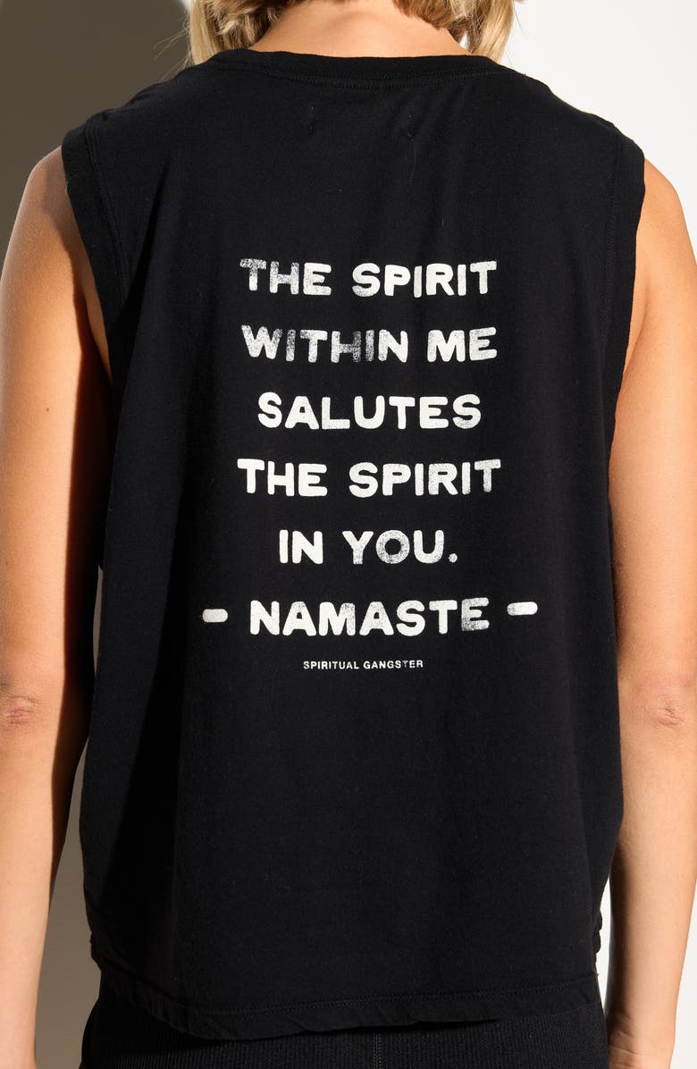 Spiritual Gangster Salute Jagger Cotton Tank, Alternate, color, Black