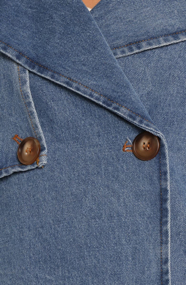 Petal & Pup Rosalee Pleated Chambray Wide Leg Pants, Alternate, color, Medium Denim