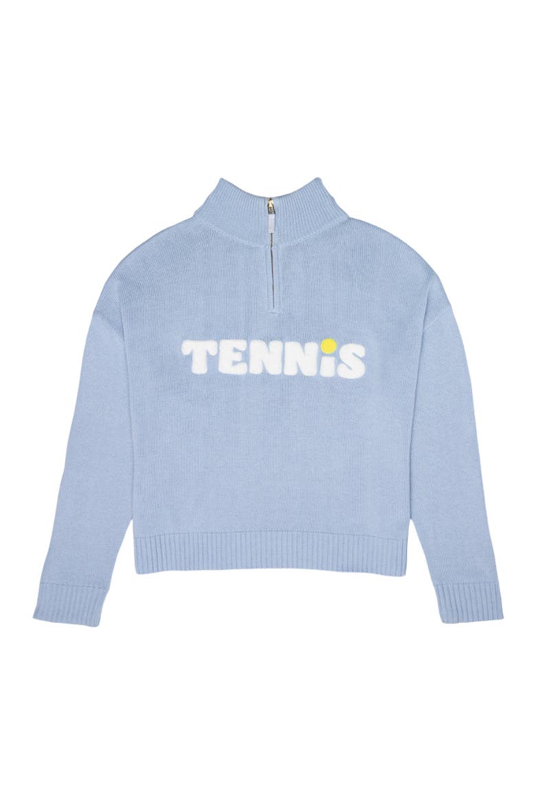 Madison Quarter-Zip Sweater Tennis, Main, color, Blue / Ivory