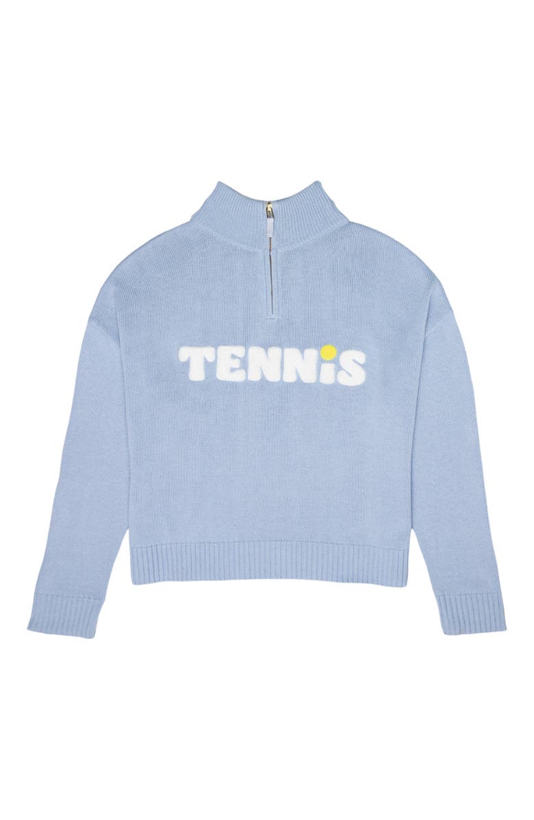 Ellsworth + Ivey Madison Quarter-Zip Sweater Tennis, Main, color, Blue / Ivory