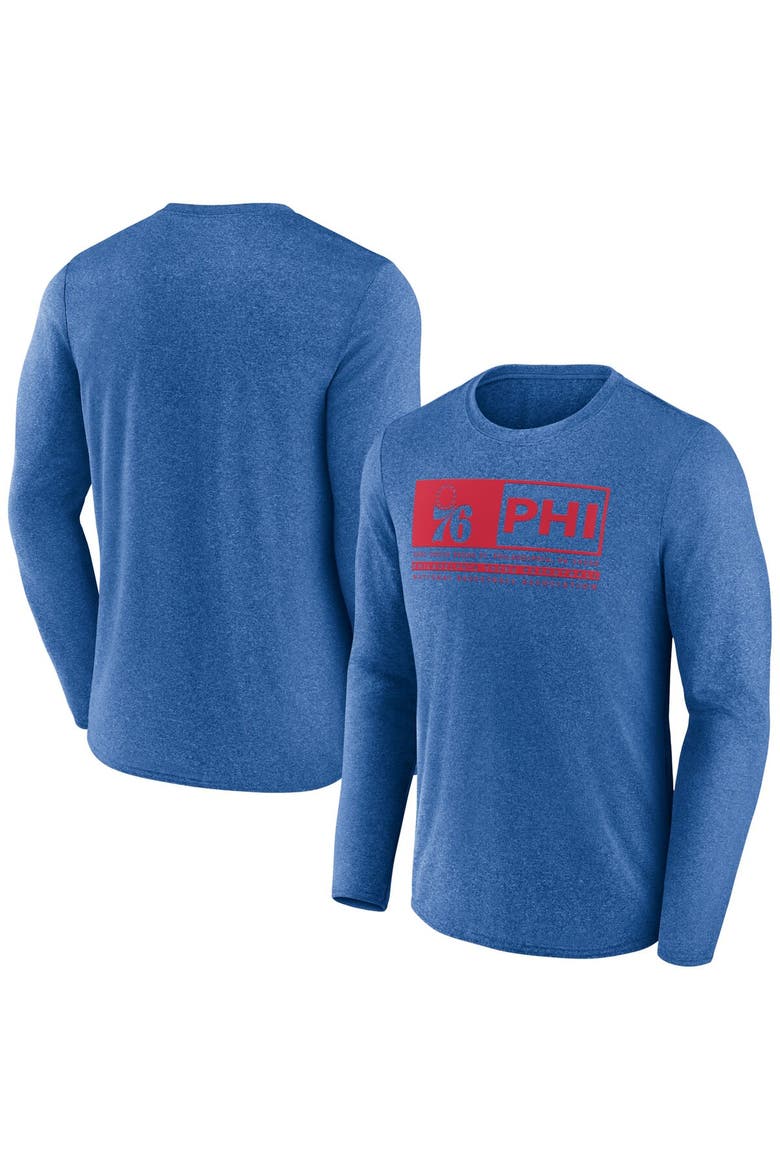 Men's Fanatics Branded Heather Royal Philadelphia 76ers Three-Point Play T-Shirt, Main, color, Heather Royal