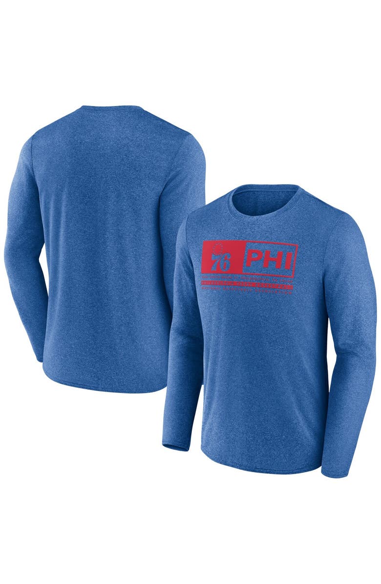 FANATICS Men's Fanatics Branded Heather Royal Philadelphia 76ers Three-Point Play T-Shirt, Main, color, Heather Royal