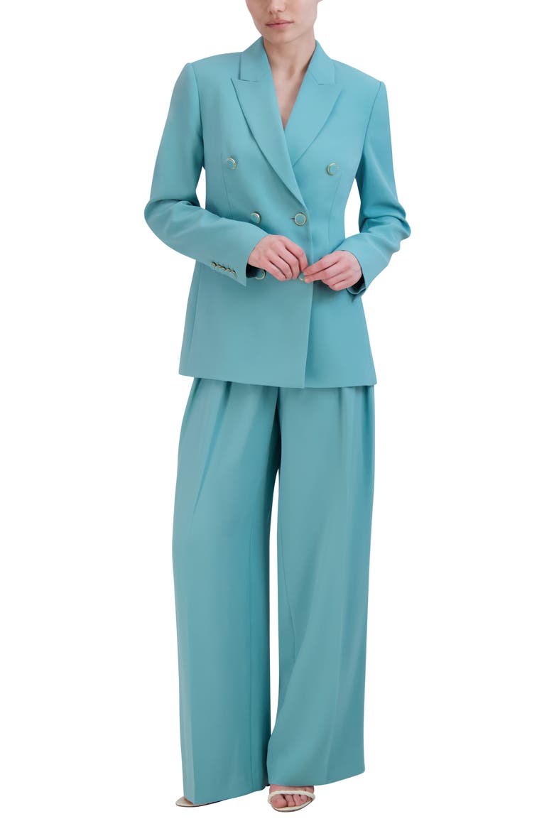 Double Breasted Blazer, Alternate, color, TURQUOISE