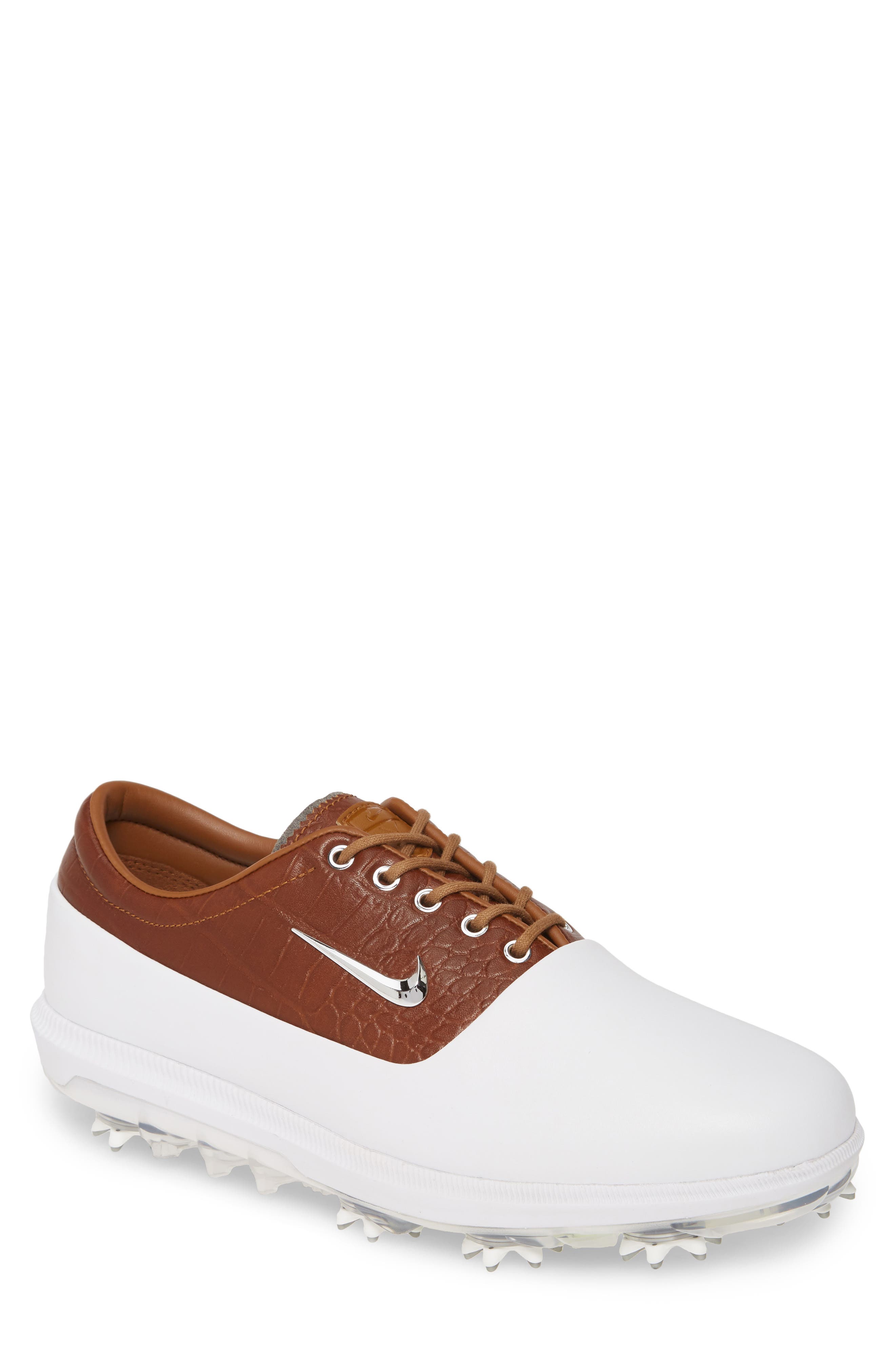 Air Zoom Victory Tour Waterproof Golf Shoe, Main, color, WHITE/ CHROME/ LIGHT TAN