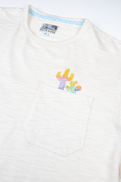 Baja Llama Colorful Cactus In Cream