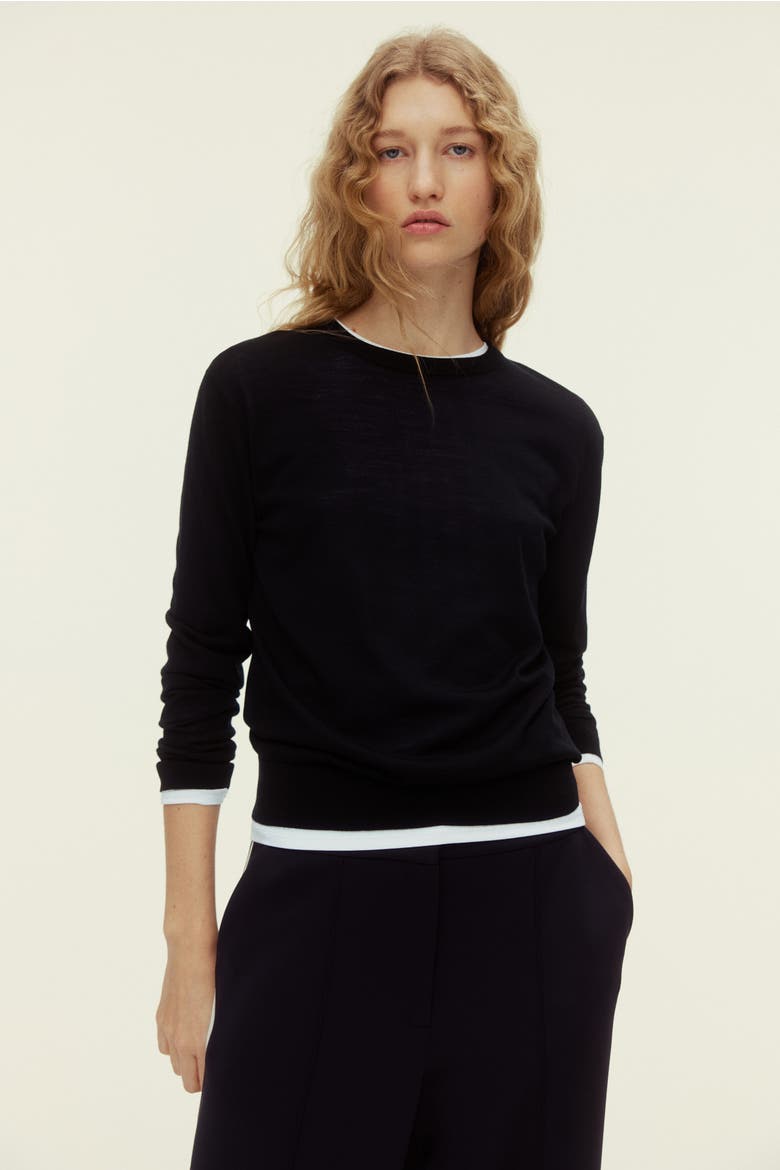 Merino Wool Jumper, Alternate, color, Black