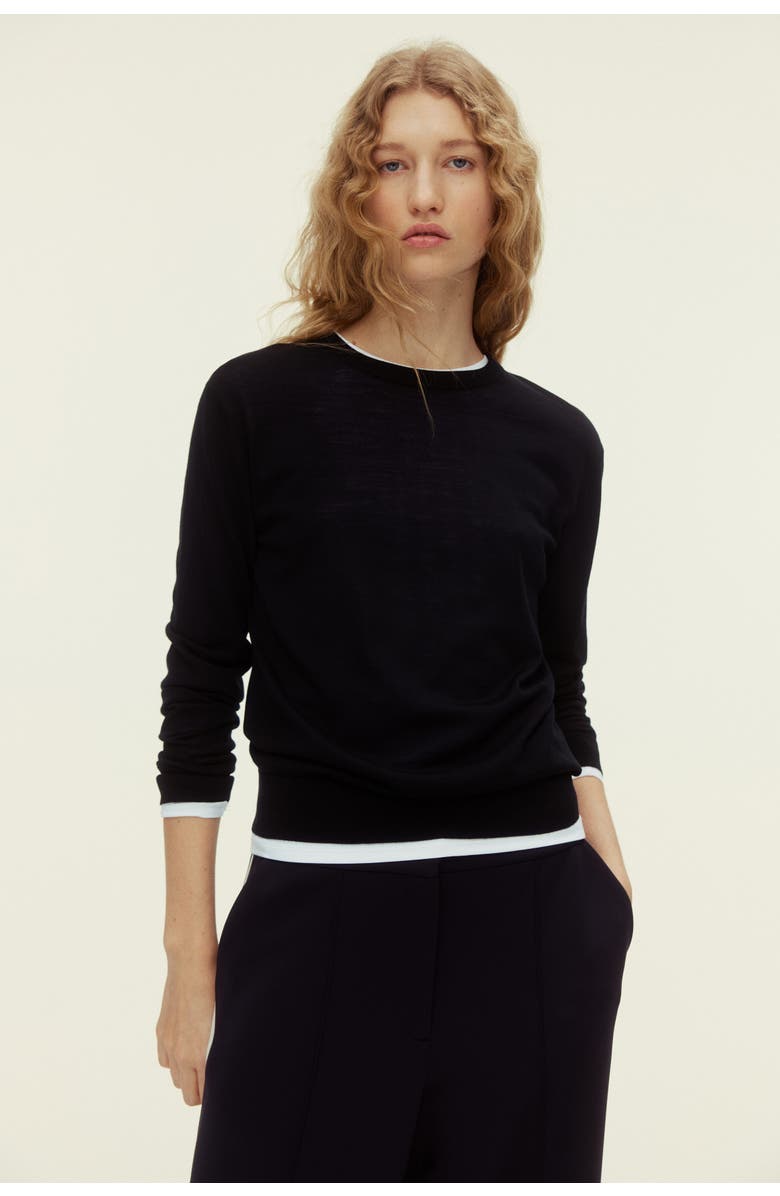 H&M Merino Wool Jumper, Alternate, color, Black