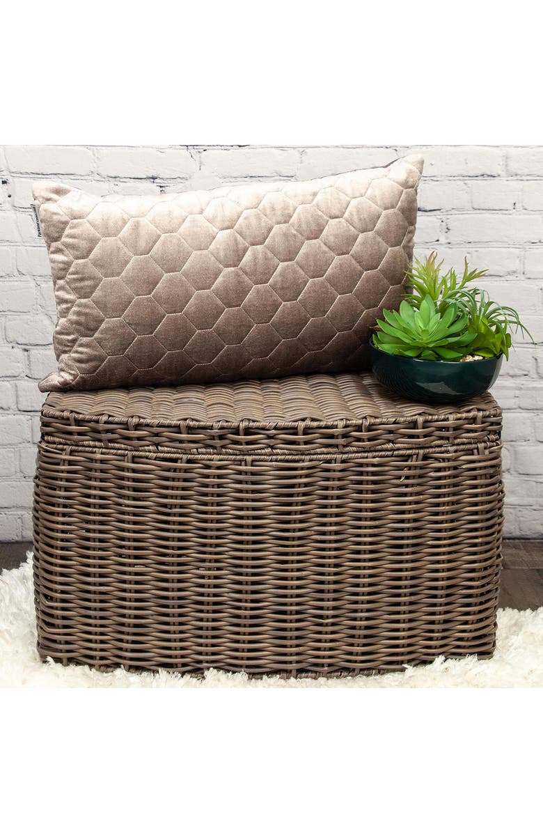 PARKLAND COLLECTION Bazyli Quilted Throw Pillow, Alternate, color, Taupe