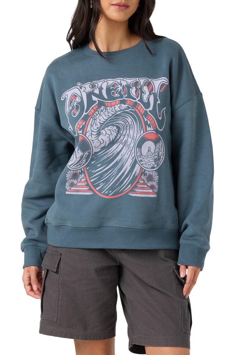 Psychd Oversized Graphic Sweatshirt, Main, color, DARK SLATE