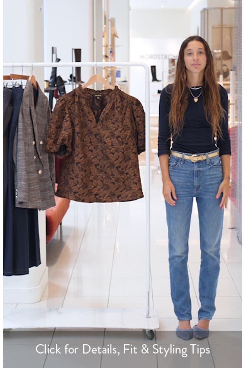 Arielle Jacquard Puff Sleeve Top video
