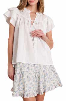 FLYING TOMATO Flutter Sleeve Woven Top