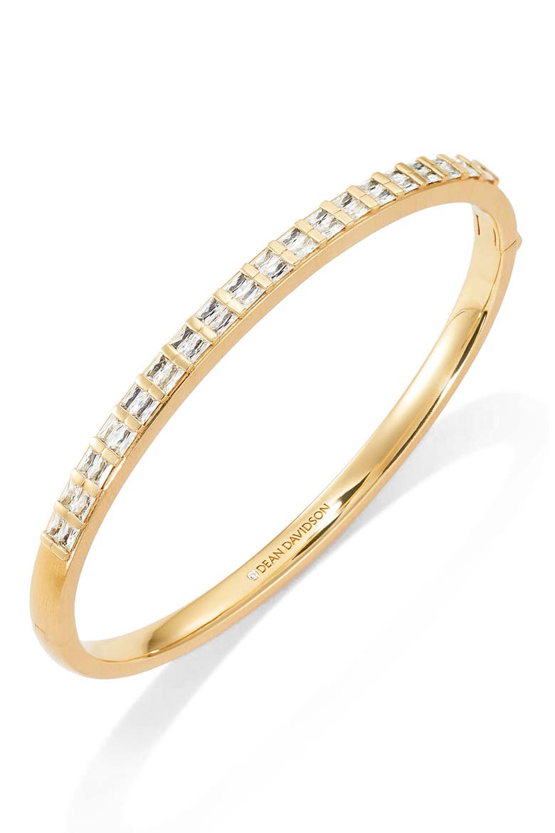Gia Baguette Bangle, Main, color, WHITE CZ/ GOLD
