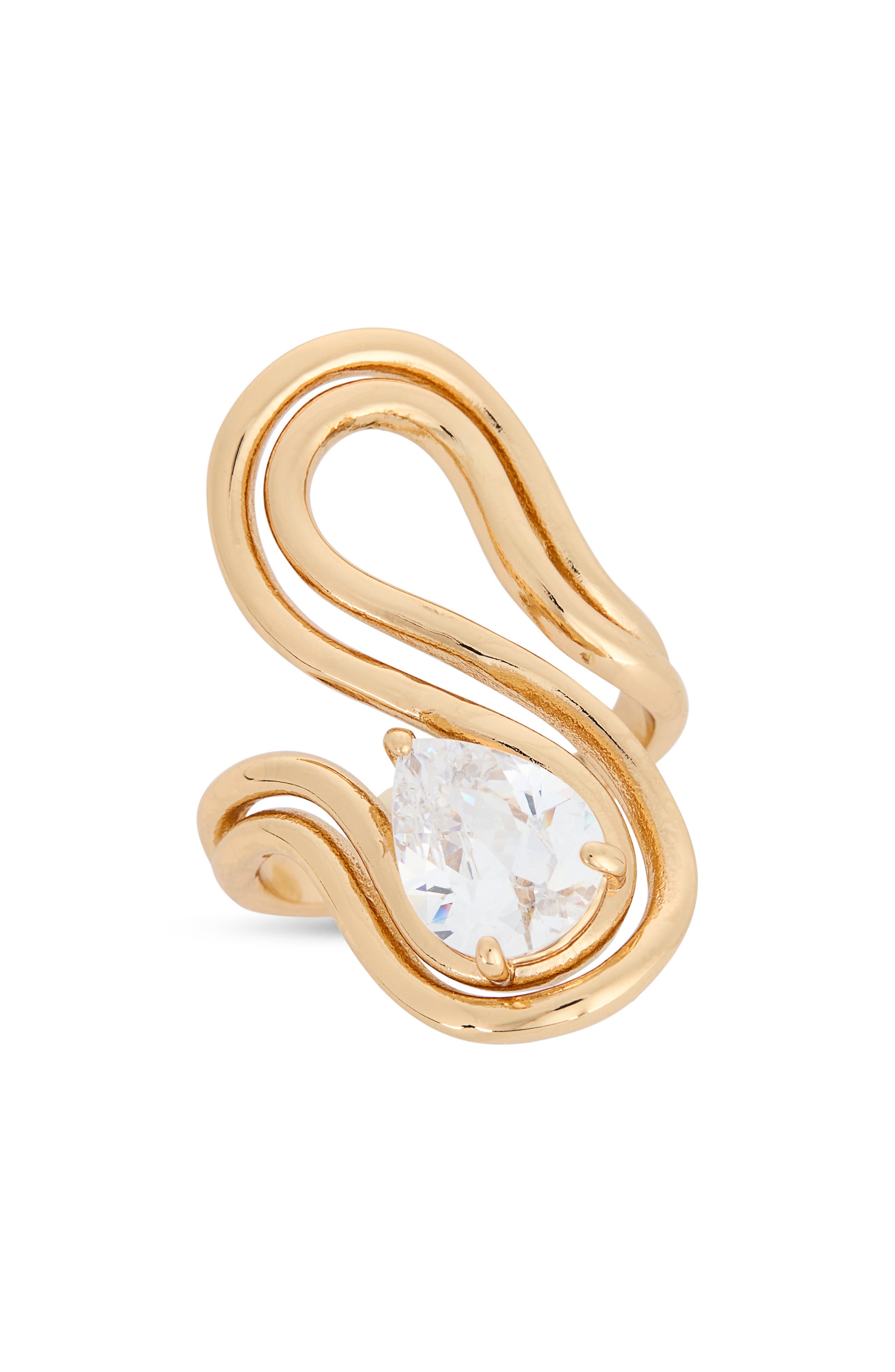 Cubic Zirconia Wavy Statement Ring