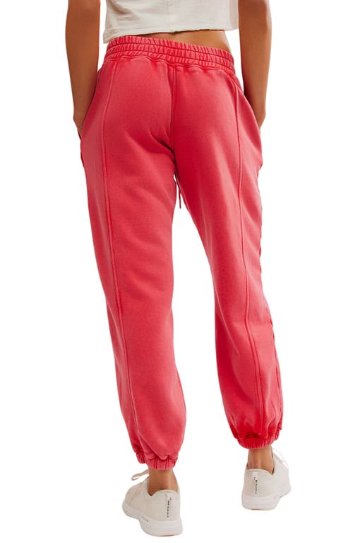Free People Fp Movement Sprint To The Finish Seamed Sweatpants In Red