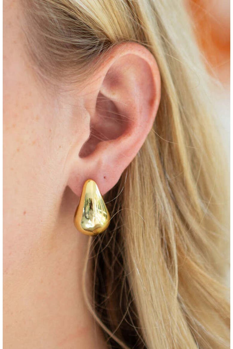 Gold Puffy Teardrops, Alternate, color, Metallic Gold
