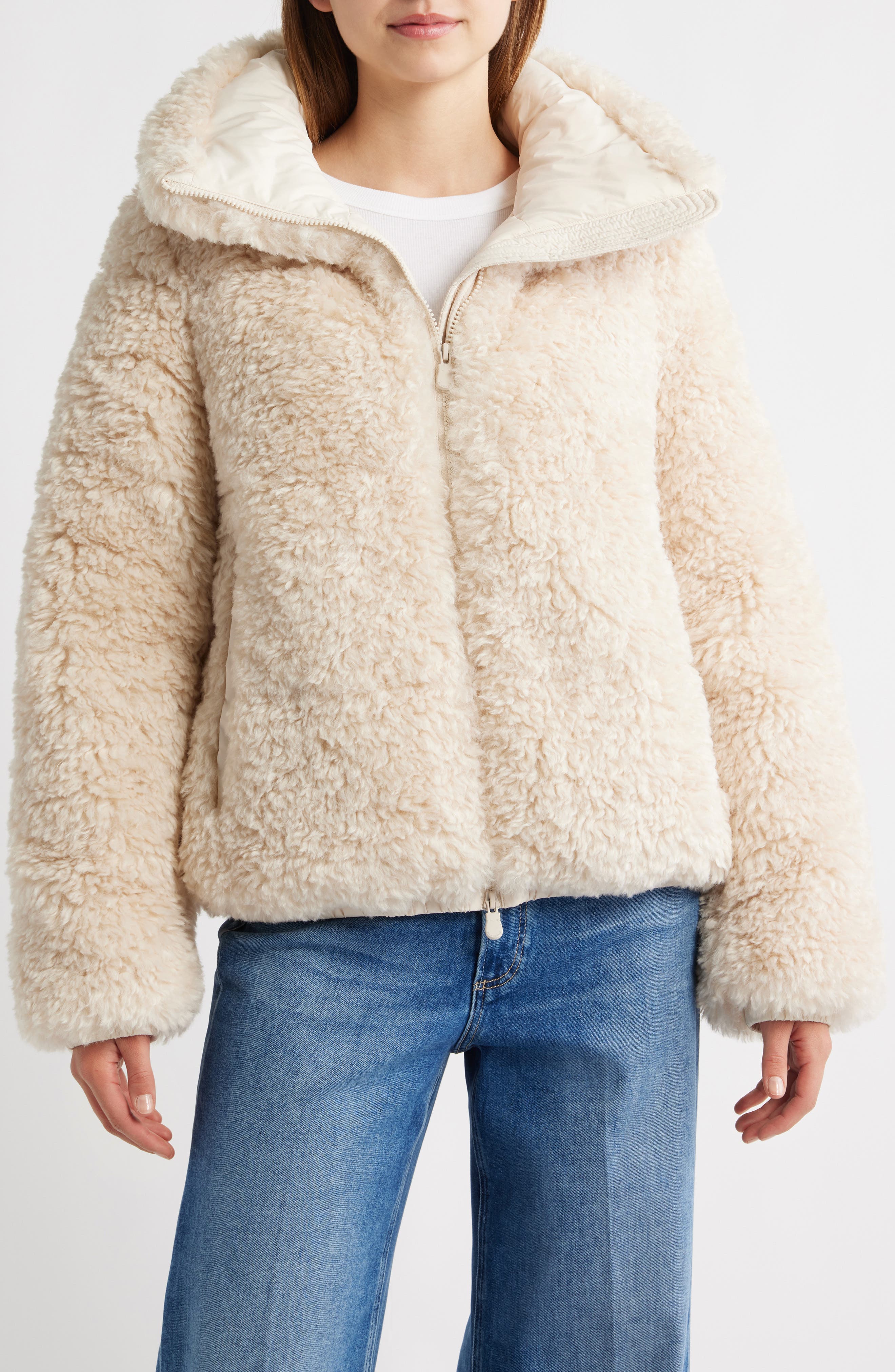 Save The Duck Kennie Water Repellent Faux Shearling Jacket