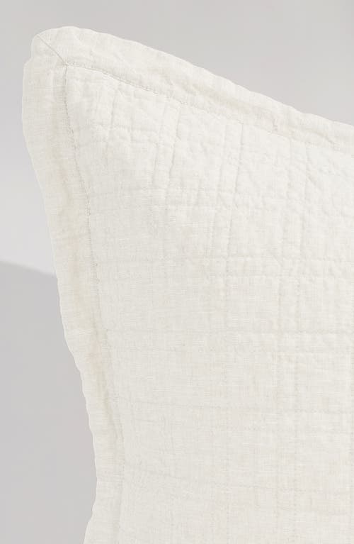 Pom Pom At Home Owen Quilted Linen Pillow Sham In Cream