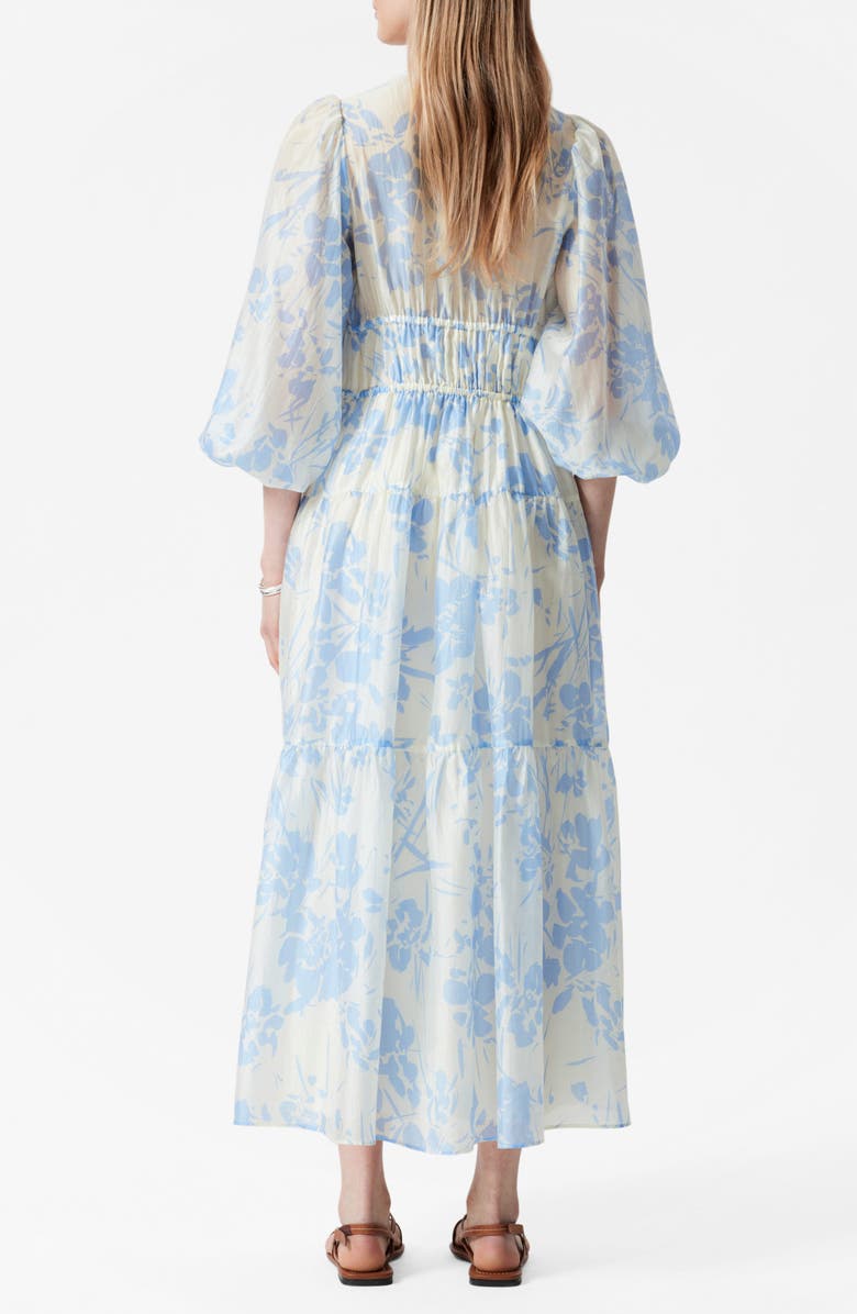 & Other Stories Floral Print Puff Sleeve Dress, Alternate, color, White Dusty Light