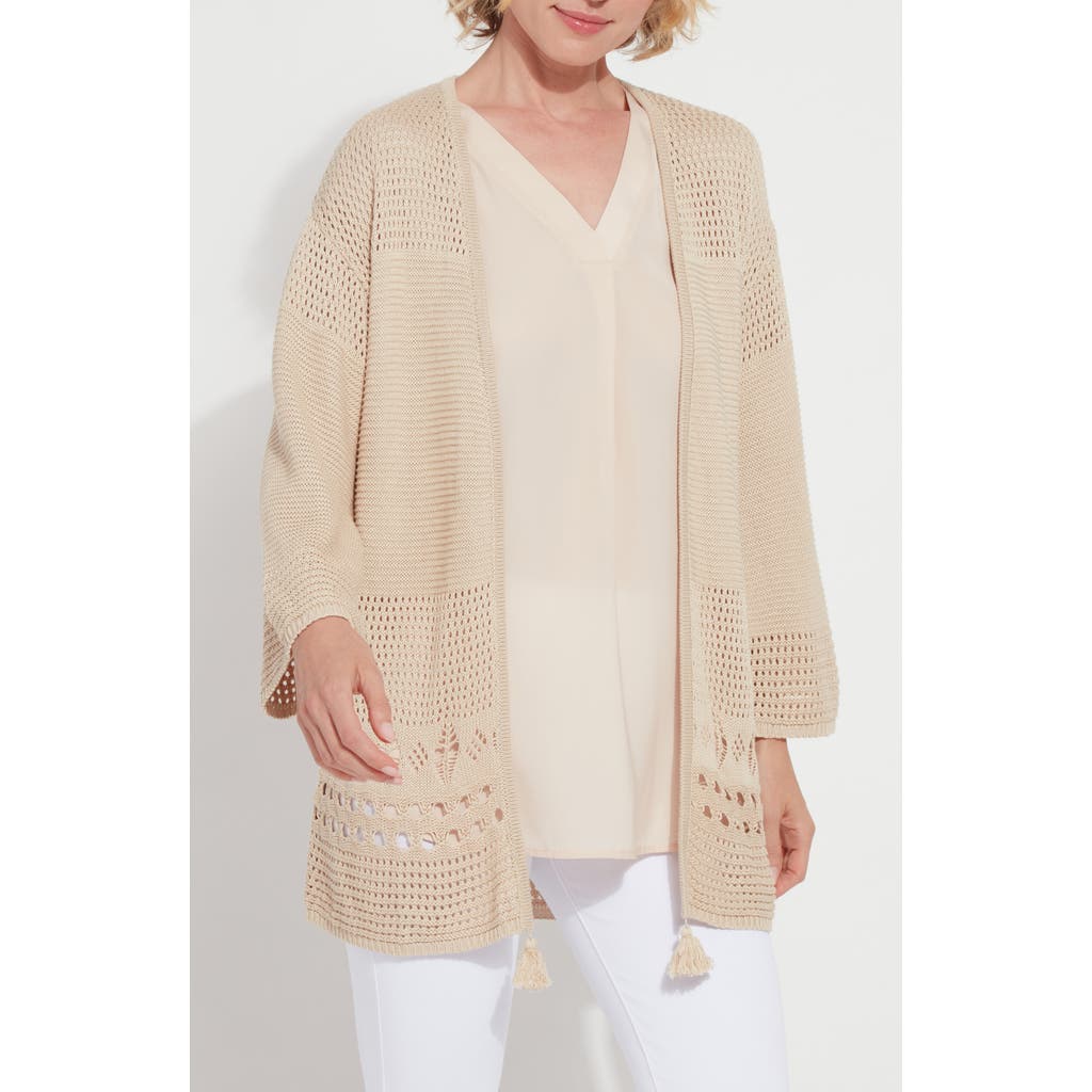 Lyssé Lysse Dani Open Knit Cardigan Sweater In Neutral