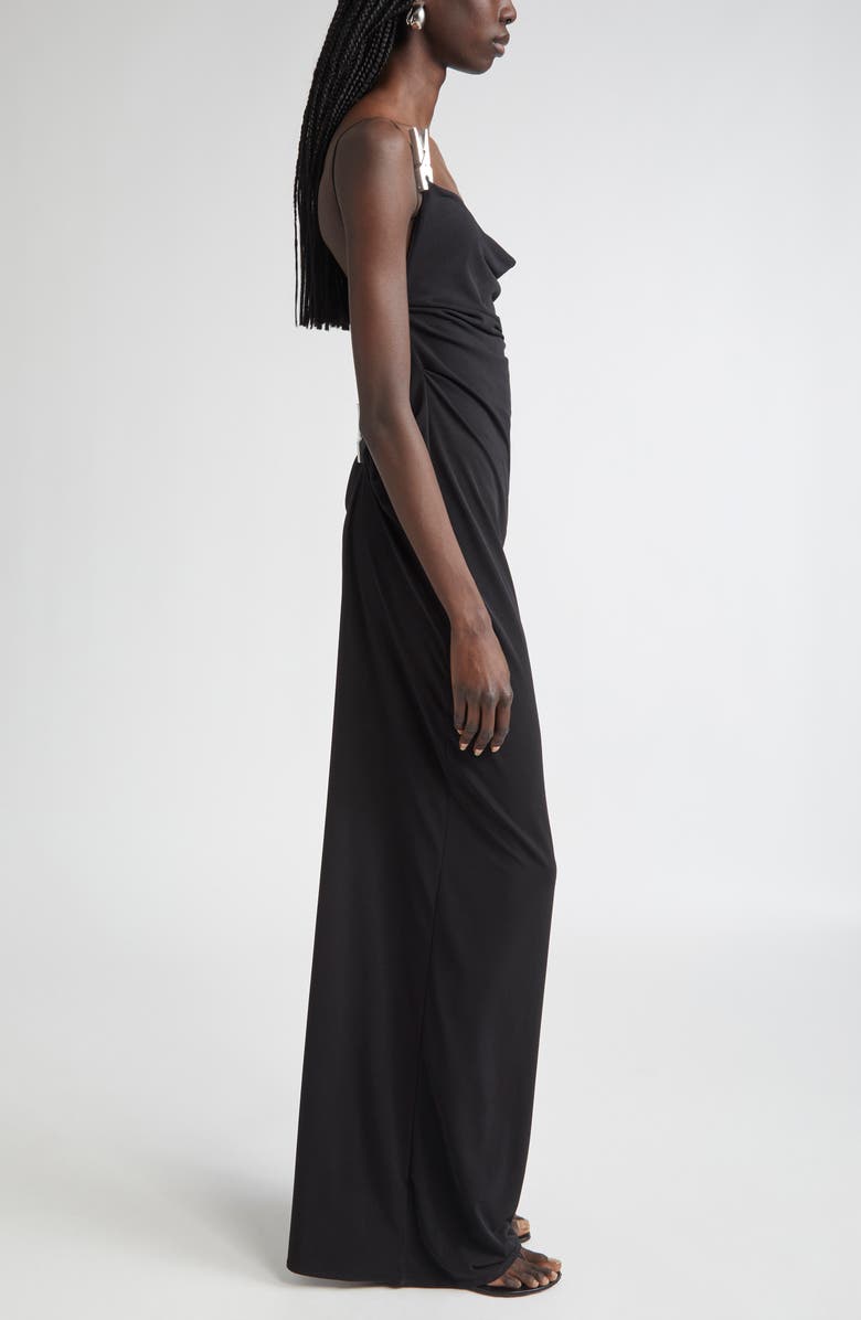 Coperni Washing Clip Gala Stretch Jersey Gown, Alternate, color, Black