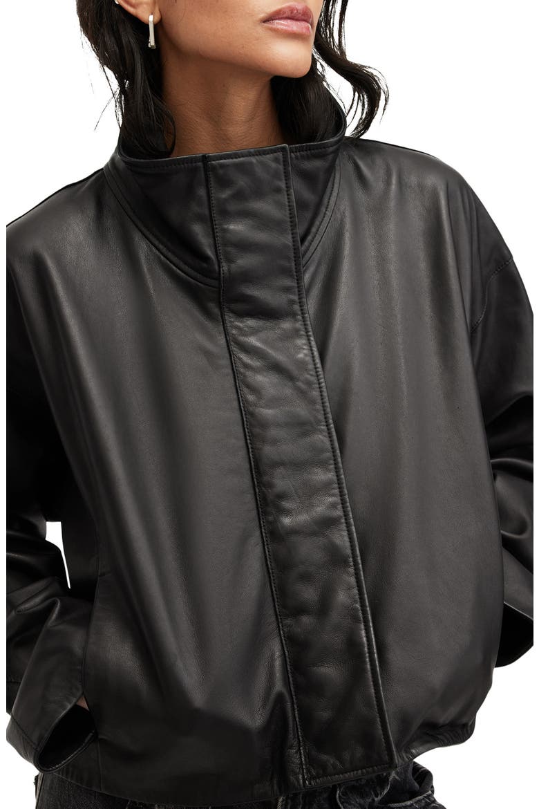 Ryder Leather Jacket, Alternate, color, BLACK