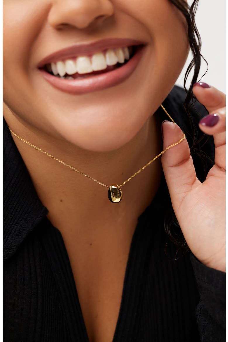 Mini Pebble Pendant Necklace, Alternate, color, GOLD