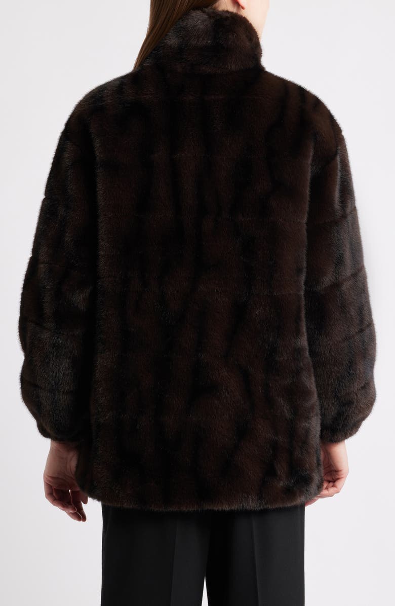 Elie Tahari The Eliana Faux Fur Coat, Alternate, color, Brown Mink