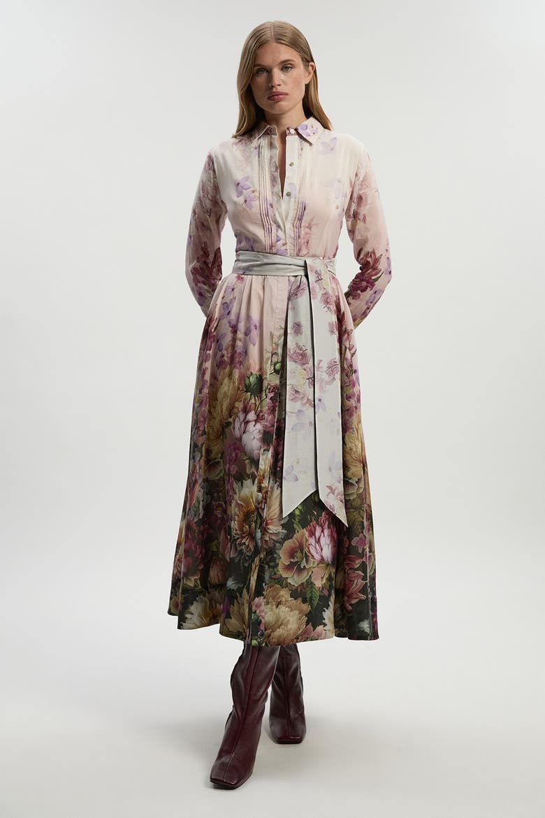 Floral Long Sleeve Woven Maxi Dress, Main, color, Floral