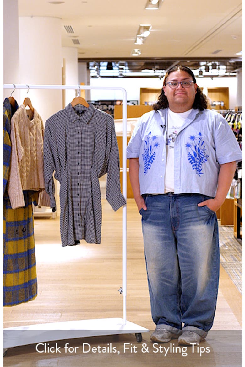 Lara Check Long Sleeve Mini Shirtdress video