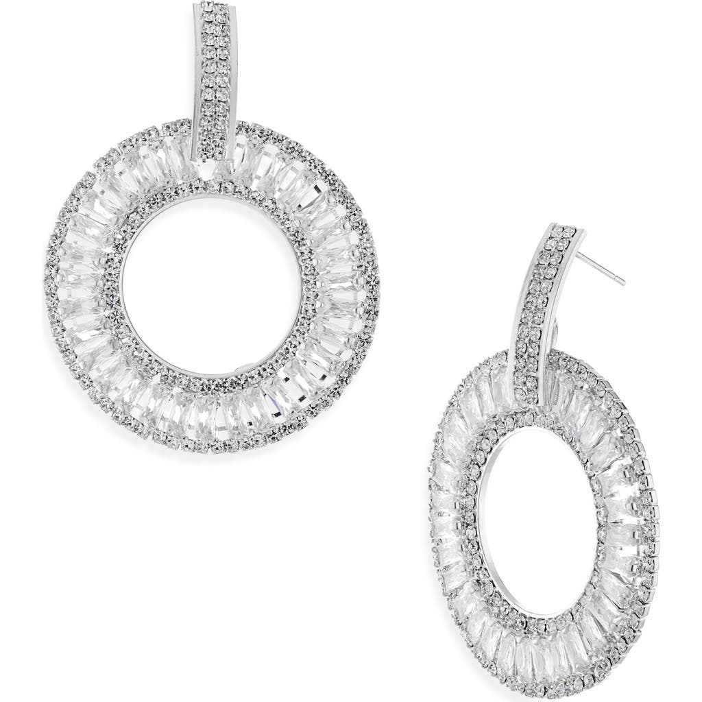 Tasha Crystal Circle Drop Earrings In Silver/crystal