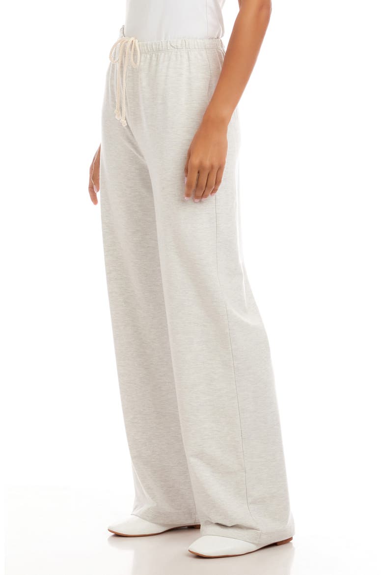 Wide Leg Drawstring Sweatpants, Alternate, color, HEATHER