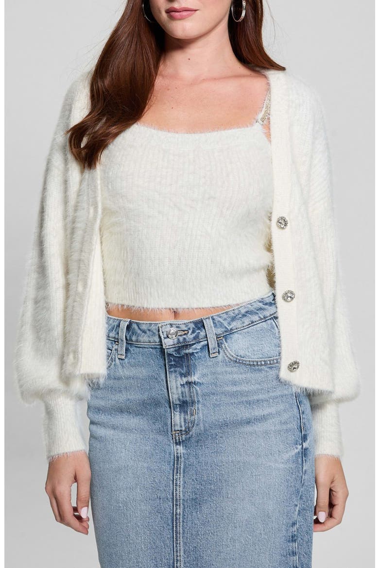 Keyla Fuzzy Cardigan, Main, color, IVORY