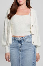 GUESS Keyla Fuzzy Cardigan